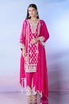 Buy_Samyukta Singhania_Pink Kurta Silk Embroidered Sequin Blunt V Palazzo Set 