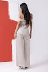 Shop_MEHAK SHARMA_White Satin Organza Embroidery Abstract Off Cutdana Peplum Top With Pant _at_Aza_Fashions