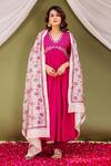 Buy_Missprint_Pink Kurta And Dupatta Chanderi Silk Embroidered Sequin V Neck Bliss Set _at_Aza_Fashions