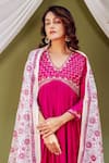 Shop_Missprint_Pink Kurta And Dupatta Chanderi Silk Embroidered Sequin V Neck Bliss Set _Online_at_Aza_Fashions