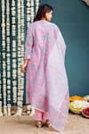 Shop_Missprint_Pink Kurta And Dupatta Chanderi Printed Thread V Neck Seraphinas Floral Set _at_Aza_Fashions