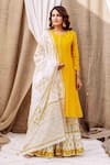 Buy_Missprint_Yellow Kurta Chanderi Embroidered Round Sharara Set _at_Aza_Fashions