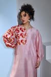 Inkpikle_Pink Handspun Mulberry Silk Tie Dye Paisley Placed Print Panel Kurta With Pant _at_Aza_Fashions