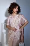 Buy_Inkpikle_Beige Handspun Mulberry Silk Printed Abstract Mogra Pallu Saree _Online_at_Aza_Fashions