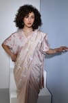 Shop_Inkpikle_Beige Handspun Mulberry Silk Printed Abstract Mogra Pallu Saree _Online_at_Aza_Fashions