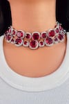 Buy PRERTO Red Stones, Diamonds Ruby And Faux Jewellery Set at Aza Fashions Buy_PRERTO_Red Stones, Diamonds Ruby And Faux Jewellery Set _at_Aza_Fashions