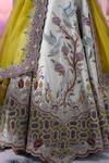 Buy_Label Ankush Jain_Grey Lehenga Pure Raw Silk Embroidered Zardozi Pigeon 3d Sequin Applique Set _Online_at_Aza_Fashions