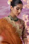 Label Ankush Jain_Pink Lehenga Pure Raw Silk Embroidered Zardozi Zig Zag Kali Castle 3d Set _Online_at_Aza_Fashions