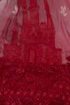 Label Ankush Jain_Red Lehenga And Dupatta Satin Organza Fish-cut Set With Castle Trail _Online