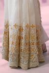 Buy_Label Ankush Jain_Ivory Pure Organza Embroidery Dori Gul Cutwork Border Saree With Blouse _Online_at_Aza_Fashions