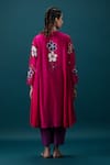 Shop_Svastih_Magenta Tunic Cotton Silk Applique Floral Adriana Ombre Embroidered With Pant _at_Aza_Fashions