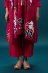 Buy_Svastih_Red Tunic Cotton Silk Applique Floral V Neck Ava Embroidered With Pant _Online_at_Aza_Fashions