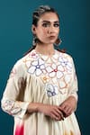 Shop_Svastih_Off White Tunic Cotton Silk Applique Floral Round Diana Embroidered With Pant _Online_at_Aza_Fashions