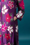 Svastih_Purple Cotton Silk Applique Floral Blossom Embroidered Tunic With Pant _at_Aza_Fashions