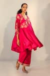 Buy_Svastih_Magenta Anarkali Cotton Silk Embroidery Floral Samina Overlapped With Pant _Online_at_Aza_Fashions