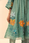 Shop_Svastih_Green Chanderi Tissue Embroidery Floral V Neck Sehar Anarkali With Pant _Online_at_Aza_Fashions