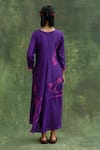 Shop_Doodlage_Purple Cotton Silk Embroidered Floral Round Dress _at_Aza_Fashions