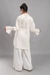 Shop_Lavina sippy_White Organic Cotton Plain Collared Neck Wrap Around Shirt _at_Aza_Fashions