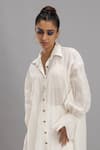 Shop_Lavina sippy_White Organic Cotton Plain Collared Neck Long Tunic _Online_at_Aza_Fashions