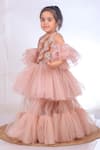 Buy_Turqidz By Shweta Aggarwal_Pink Organza, Tulle Sequins, Beads Embroidered Yoke Ruffle Gown _Online_at_Aza_Fashions