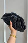 Shop_Boxwish By Bhumika_Black Cloud Soft Pouch Clutch Bag _at_Aza_Fashions