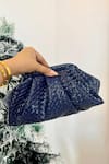 Shop_Boxwish By Bhumika_Blue Plain Cloud Soft Pouch Clutch Bag _at_Aza_Fashions