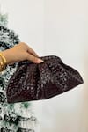 Shop_Boxwish By Bhumika_Brown Cloud Soft Pouch Clutch Plain Bag _at_Aza_Fashions