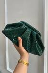 Boxwish By Bhumika_Green Plain Cloud Soft Clutch _Online_at_Aza_Fashions