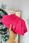 Shop_Boxwish By Bhumika_Pink Textured Clutch Pouch _at_Aza_Fashions