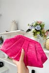 Boxwish By Bhumika_Pink Textured Clutch Pouch _Online_at_Aza_Fashions