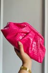 Buy_Boxwish By Bhumika_Pink Textured Clutch Pouch _Online_at_Aza_Fashions