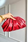 Buy_Boxwish By Bhumika_Red Textured Pattern Clutch Pouch _at_Aza_Fashions