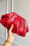 Shop_Boxwish By Bhumika_Red Textured Pattern Clutch Pouch _at_Aza_Fashions