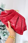 Boxwish By Bhumika_Red Textured Pattern Clutch Pouch _Online_at_Aza_Fashions