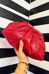 Buy_Boxwish By Bhumika_Red Textured Pattern Clutch Pouch _Online_at_Aza_Fashions