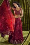 Alaya Advani_Red Lehenga And Blouse Silk Hand Work Floral Plunged Leaf Bandhani Pattern Set _Online