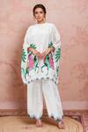 Buy_Rajat K Tangri_White Print Mughal Motif Closed Neck Kaftan With Pant _at_Aza_Fashions