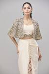 Buy Anand Kabra Beige Silk Zari, Embroidery Scoop Neck Zardozi Cape Set Online at Aza Fashions Buy_Anand Kabra_Beige Silk Zari, Embroidery Scoop Neck Zardozi Cape Set_Online_at_Aza_Fashions