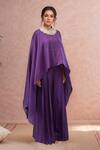 Buy Anand Kabra Purple Silk Embroidery Round Neck Floral Patchwork Kaftan And Pant Set at Aza Fashions Buy_Anand Kabra_Purple Silk Embroidery Round Neck Floral Patchwork Kaftan And Pant Set_at_Aza_Fashions