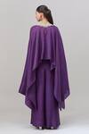 Shop Anand Kabra Purple Silk Embroidery Round Neck Floral Patchwork Kaftan And Pant Set at Aza Fashions Shop_Anand Kabra_Purple Silk Embroidery Round Neck Floral Patchwork Kaftan And Pant Set_at_Aza_Fashions