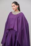 Buy Anand Kabra Purple Silk Embroidery Round Neck Floral Patchwork Kaftan And Pant Set Online at Aza Fashions Buy_Anand Kabra_Purple Silk Embroidery Round Neck Floral Patchwork Kaftan And Pant Set_Online_at_Aza_Fashions