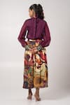 Shop_Advait_Purple Linen Satin Embroidered Dawn Sequined Cuff Shirt With Pattern Skirt _at_Aza_Fashions