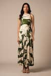 Buy_Advait_Green Rayon Twill Print Abstract Floral Halter Neck Kaee Dress _Online_at_Aza_Fashions