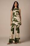 Buy_Advait_Green Rayon Twill Print Abstract Floral Round Neck Kaee Draped Top With Pant _at_Aza_Fashions