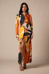 Buy_Advait_Yellow Ecovero Twill Print Abstract Collared Neck Luna Maxi Dress _Online_at_Aza_Fashions