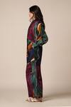 Advait_Multi Color Natural Crepe Print Abstract Swirl Collared Umi Shirt With Pant _at_Aza_Fashions