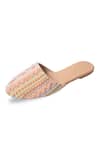 Buy_House Of Vitti India_Beige Embroidery Geometric Mules _Online_at_Aza_Fashions