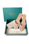 House Of Vitti India_Beige Embroidery Geometric Mules _at_Aza_Fashions