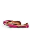 Buy_House Of Vitti India_Pink Embroidery Royal Peacock Juttis _at_Aza_Fashions