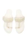Buy_House Of Vitti India_Ivory Embroidery Pearl Kolhapuri Flats _Online_at_Aza_Fashions